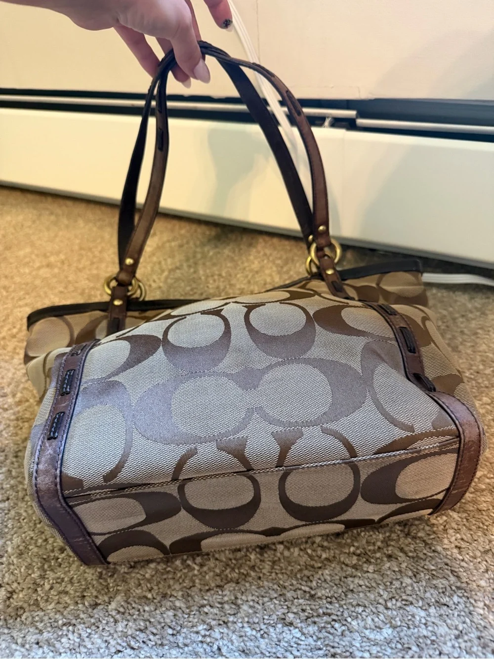 Vintage Coach Signature Canvas Zip Tote Y2K